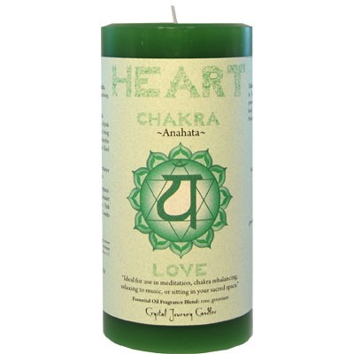 Chakra candle heart 3” x 6”