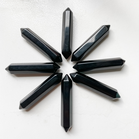 Double point obsidian wand