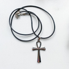 Necklace Ankh stainless steel on 24” black cord