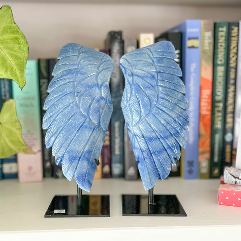 Paire d'ailes de quartz bleu