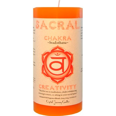 Chakra candle pillar - Sacral 3” x 6”