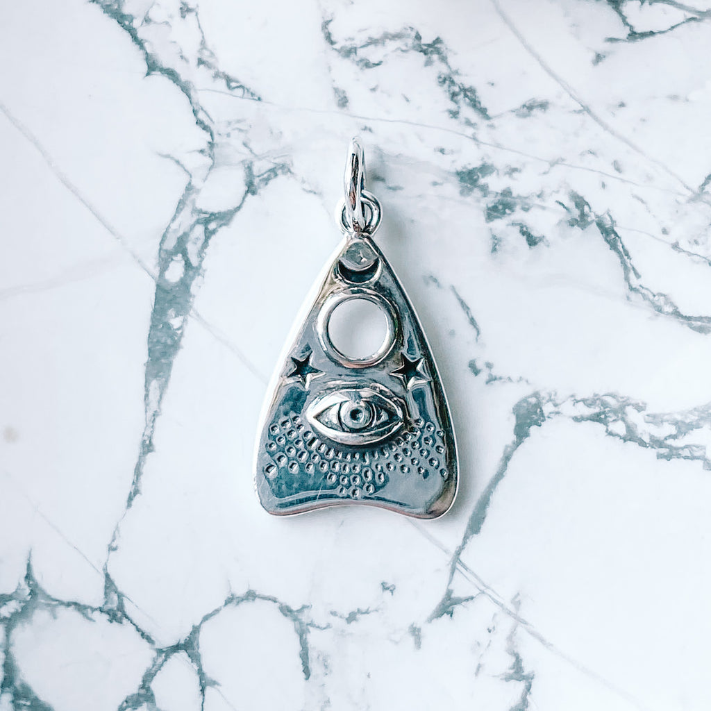 Ouija plancette charm sterling silver