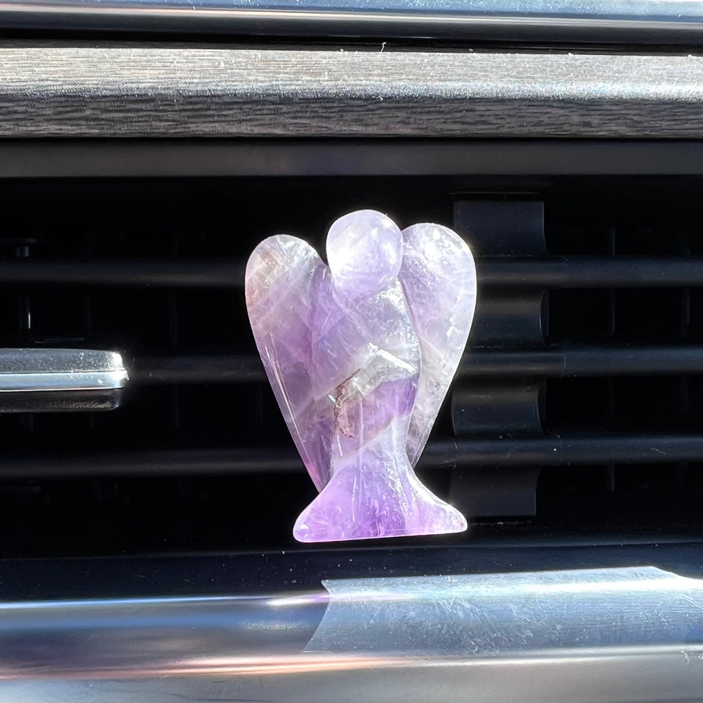 Car crystals - amethyst angel