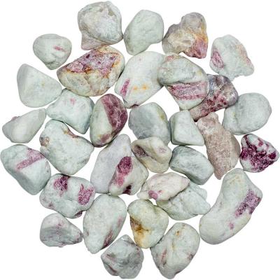 Tourmaline rose avec pierre roulée à quartz