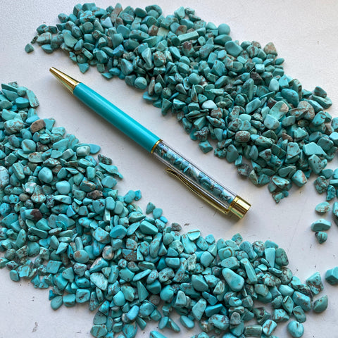 Gemstone filled Pen: Turquoise - in gift box